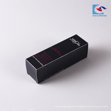 Günstige schwarze bedruckte Geschenkbox aus Papier mit Logo-Prägung